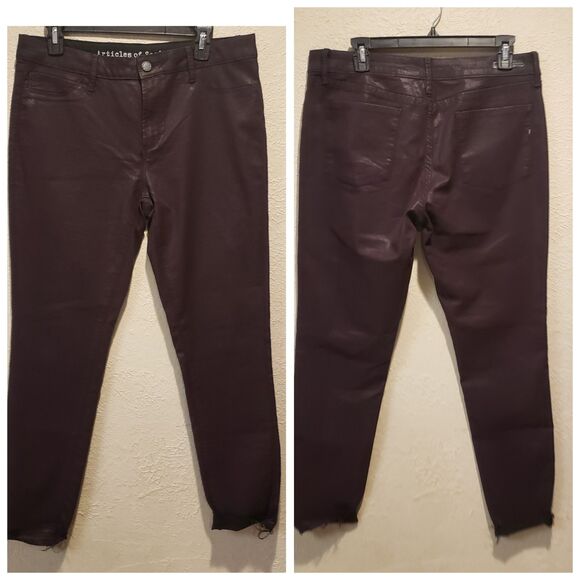 Articles Of Society Skinny Pants Womens 32 Purple Mid Rise - Picture 1 of 9